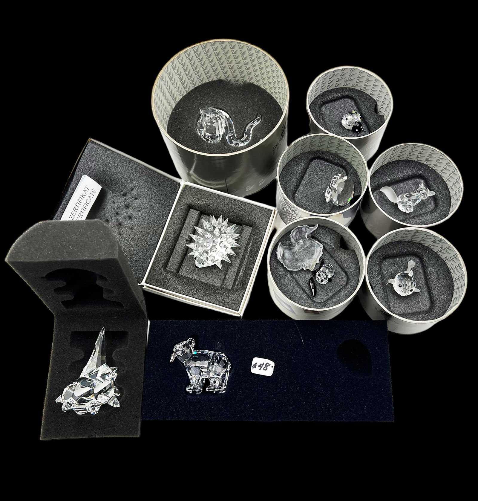 Lot of Swarovski Animal Figurines w/ Boxes. (1 of 5)
