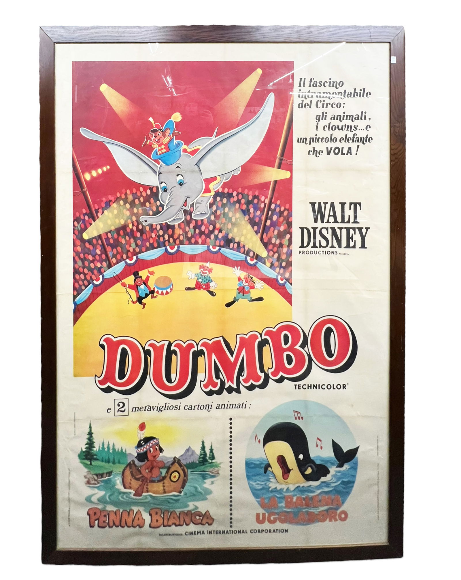 Large "Dumbo" Italian Movie Poster, Framed. (1 of 2)