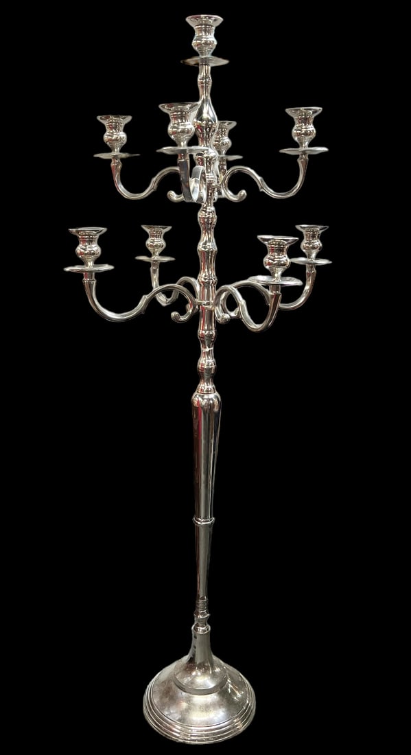 Tall Eight-Arm Metal Floor Candelabra. (1 of 2)