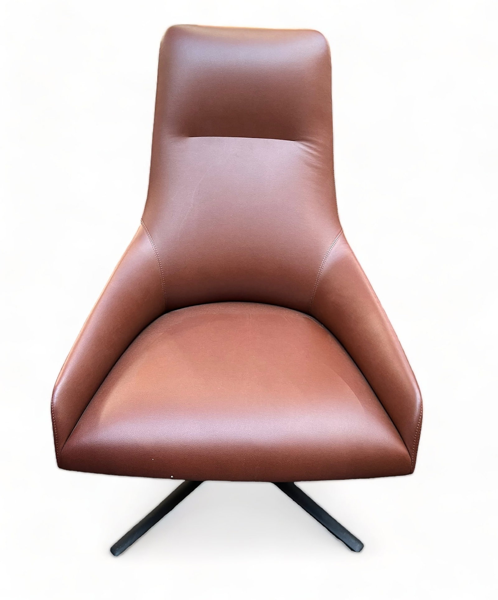 Andreu World Lounge Chair.: This is a like-new Andreu World high back chair on a swivel base that has a self-return system. It measures 29" wide, 25" deep, and 42" tall. Third-Party Freight Shipping or Personal Pickup is Require