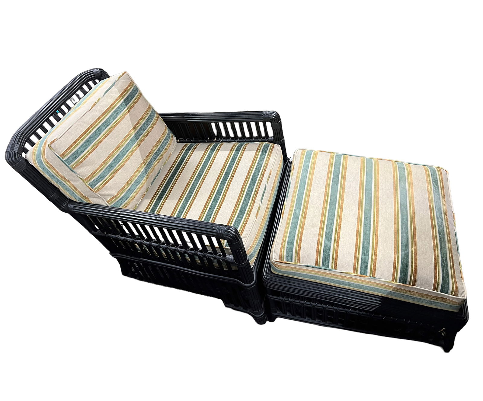 Wicker Lounge Chair & Ottoman. (1 of 1)