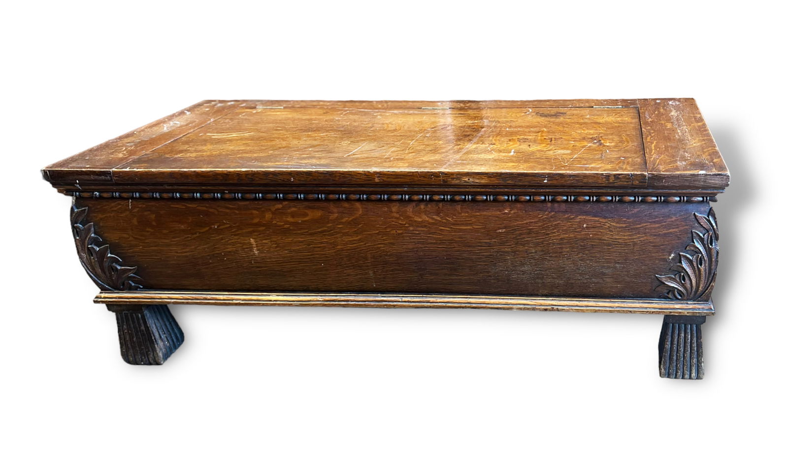 Carved Oak Lift Top Chest or Bench. (1 of 3)