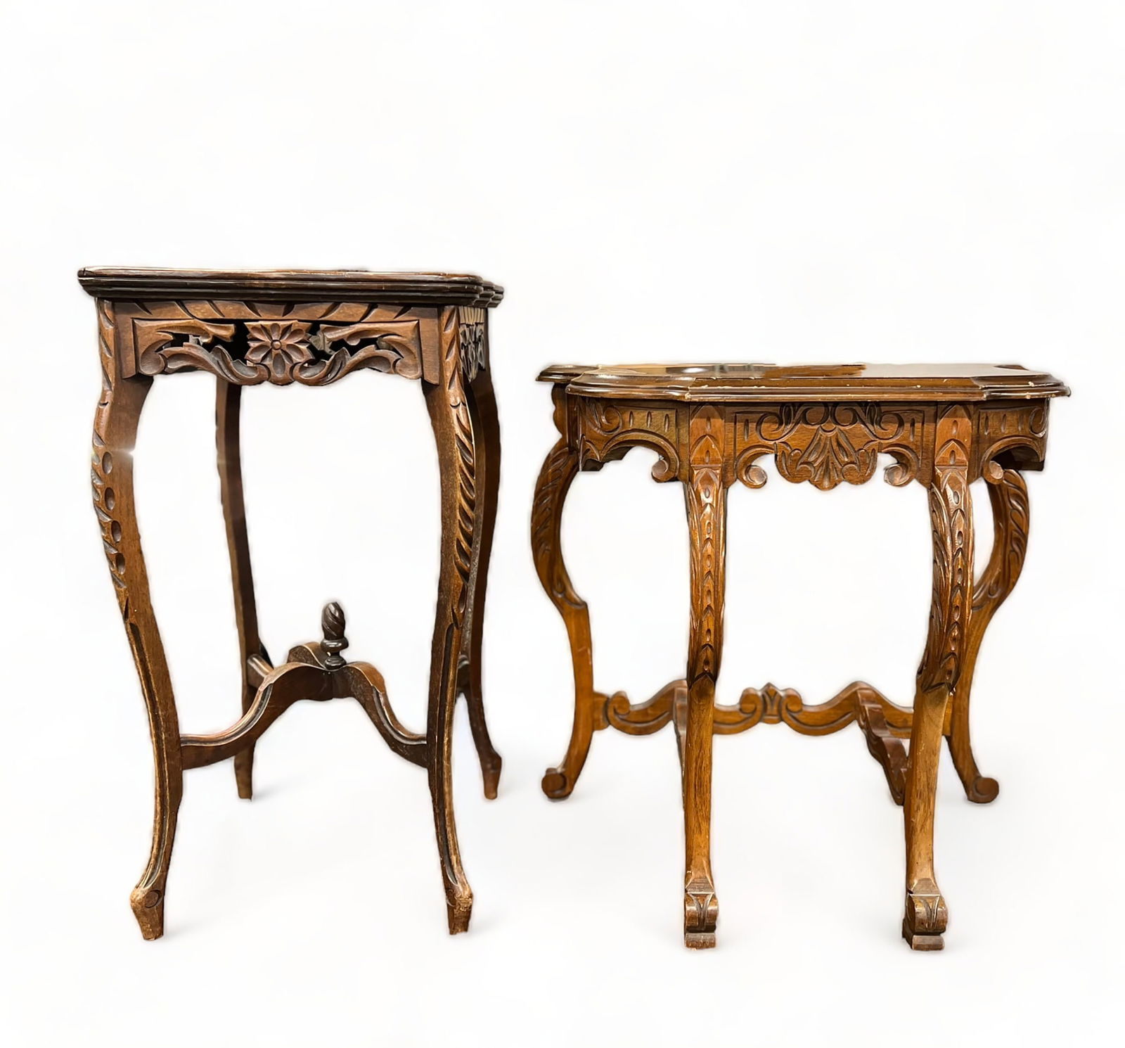 Lot of Two French Carved Tables, As-Is. (1 of 2)