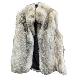 Mary McFadden Coyote Fur Vest.: The Fur is for a Tall but Fairly Thin woman. It is also marked "Platinum Fur USA". The vest is in good overall condition, measuring 31" long. In-House Shipping is Available. Please See our Website Reg