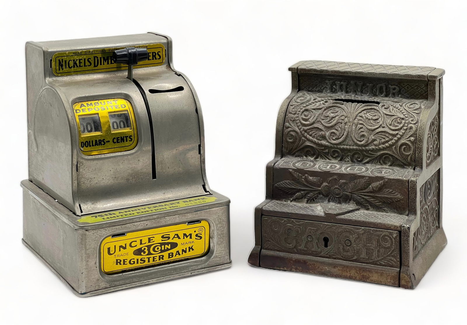 Lot Of 2 Cash Register Coin Banks. Auction