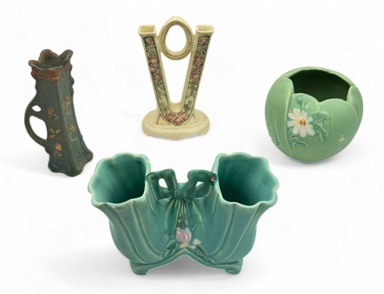 Lot of 4 Weller Pottery Vases - Roma, etc. (1 of 3)