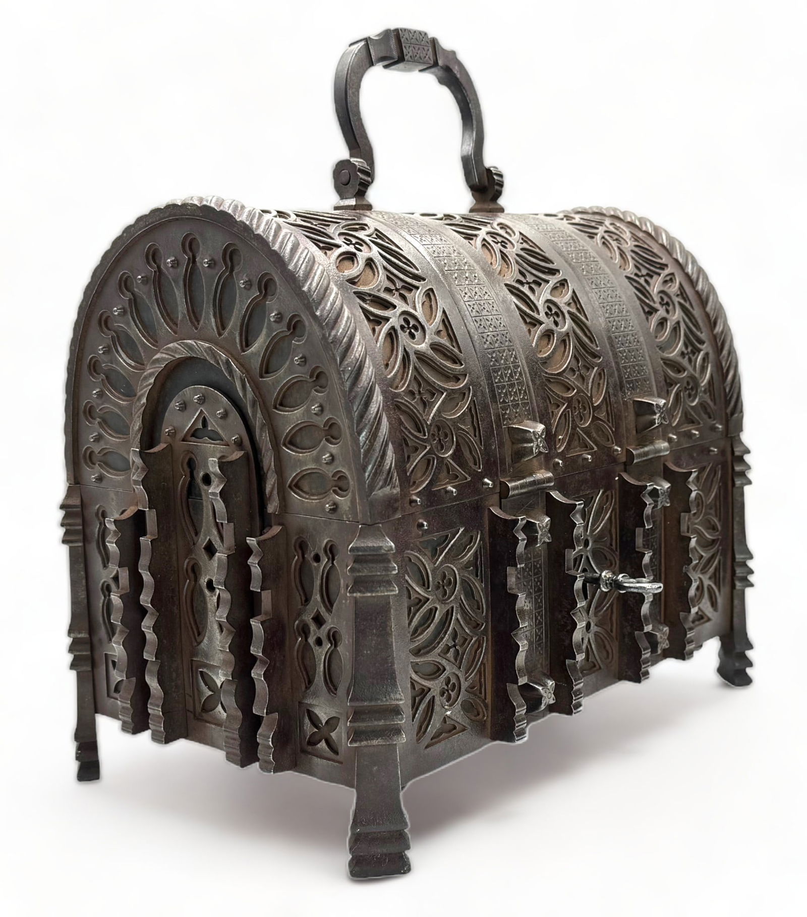 Gothic Style Metal Chest or Casket w/ Key. (1 of 5)