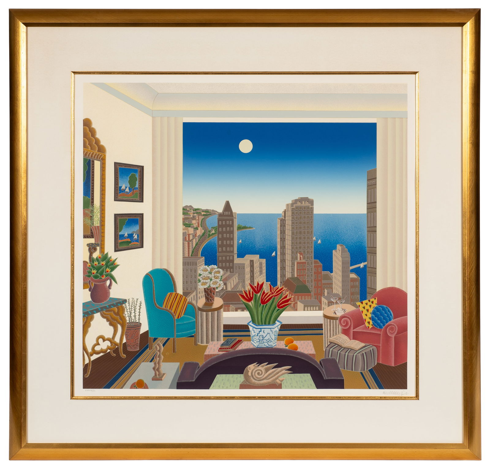 Interior Scene Serigraph, Thomas McKnight. (1 of 6)