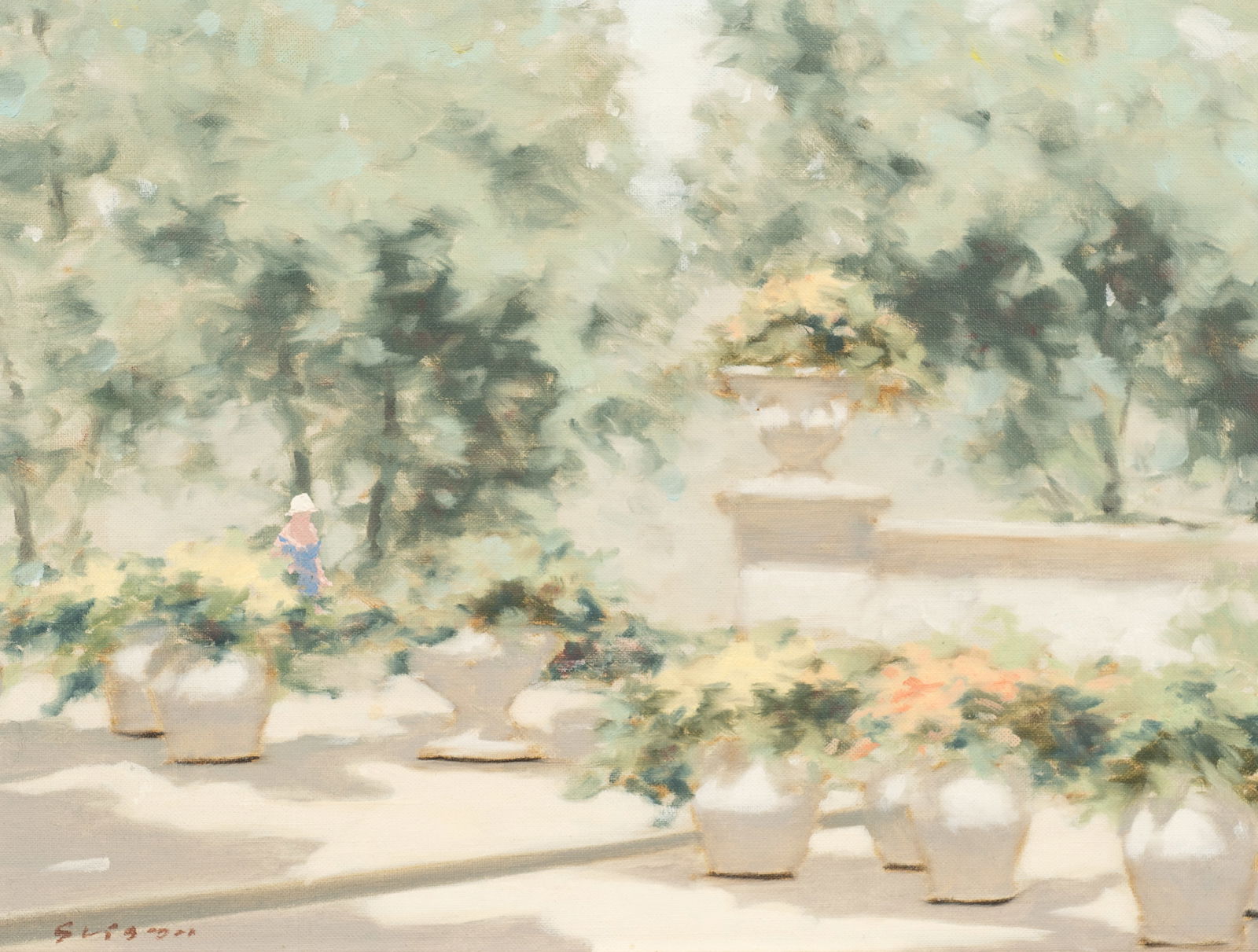 Garden Scene Painting, Andre Gisson. (1 of 6)