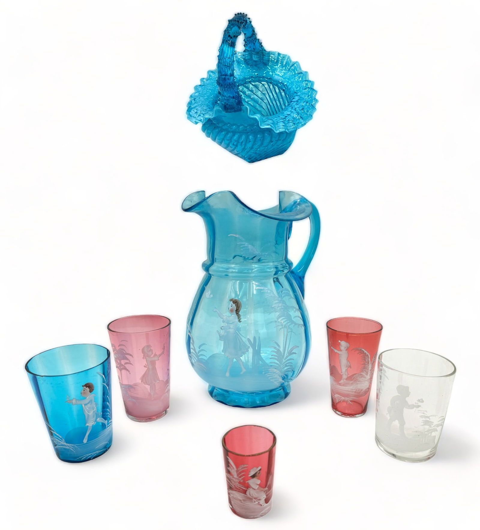 Lot of Vintage Colored Glass - Mary Gregory, etc. (1 of 1)