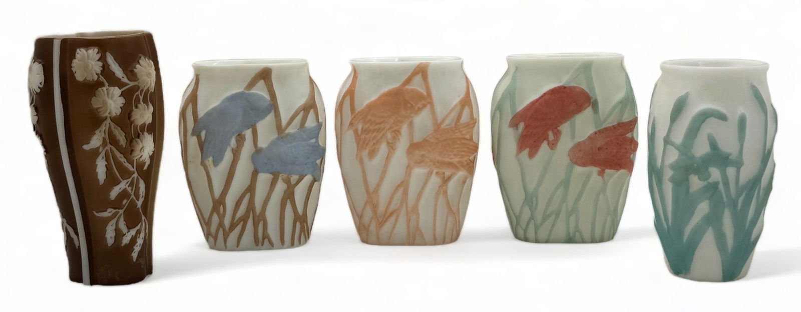 Lot of 5 Phoenix Glass Vases- Owls, etc. (1 of 3)