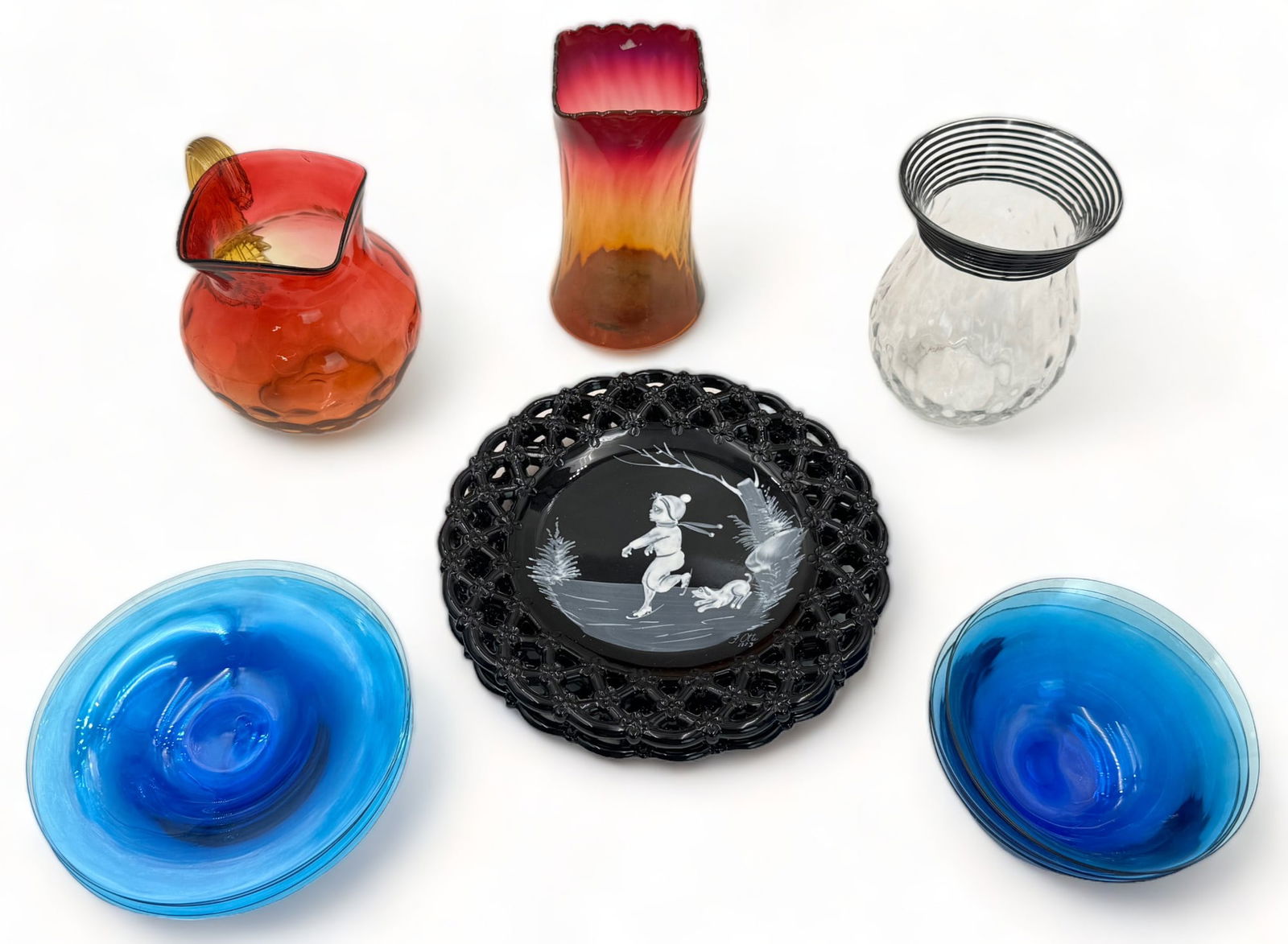 Lot of Assorted Art Glass- Steuben, Amberina, etc. (1 of 5)