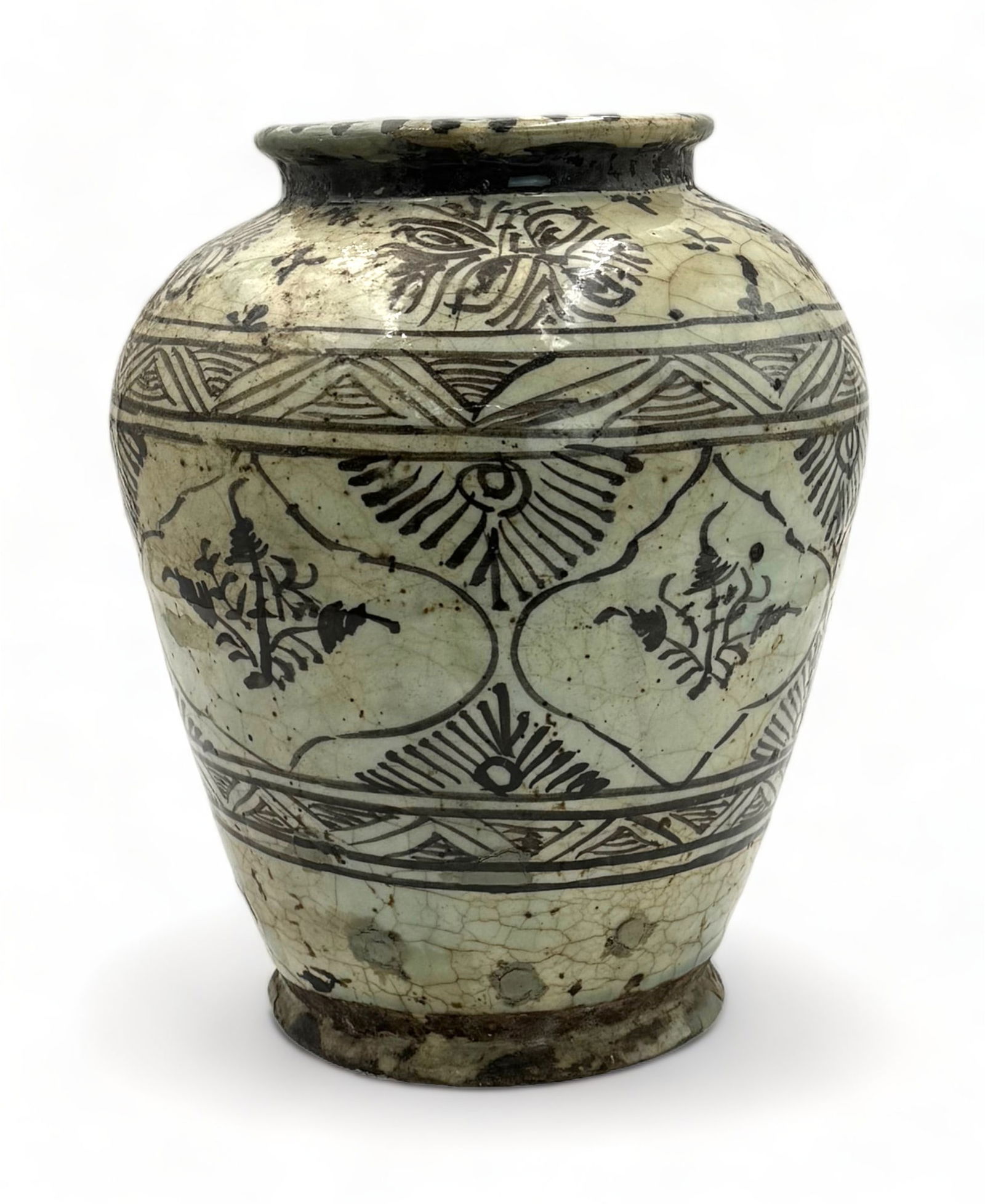 Very Old Asian Pottery Glazed Vase. (1 of 4)