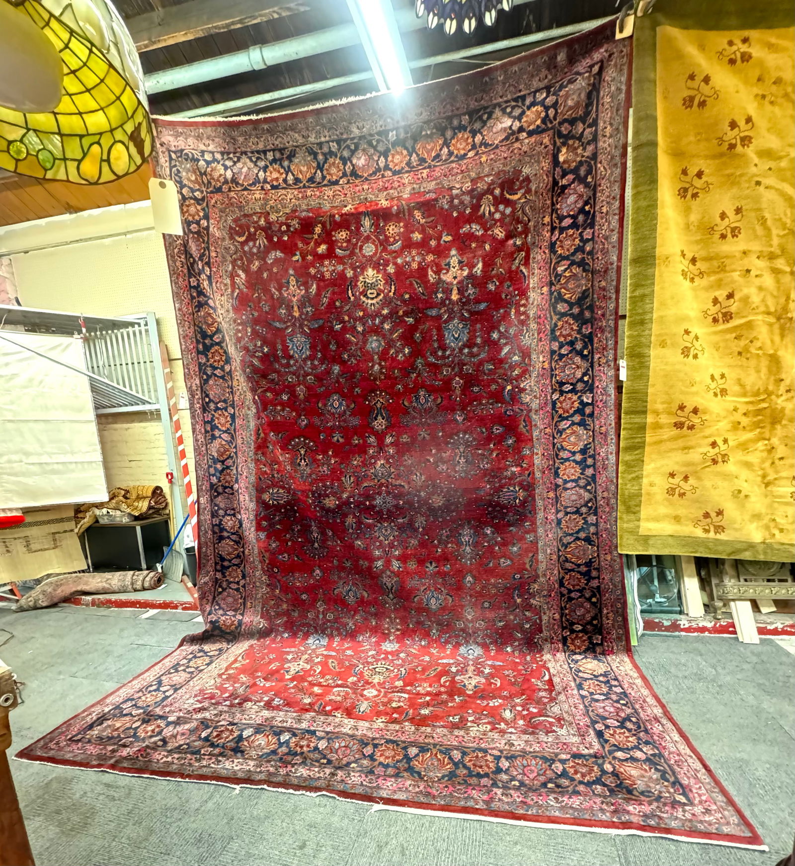 10' 5" x 16' 3" Red & Blue Sarouk Rug. (1 of 3)