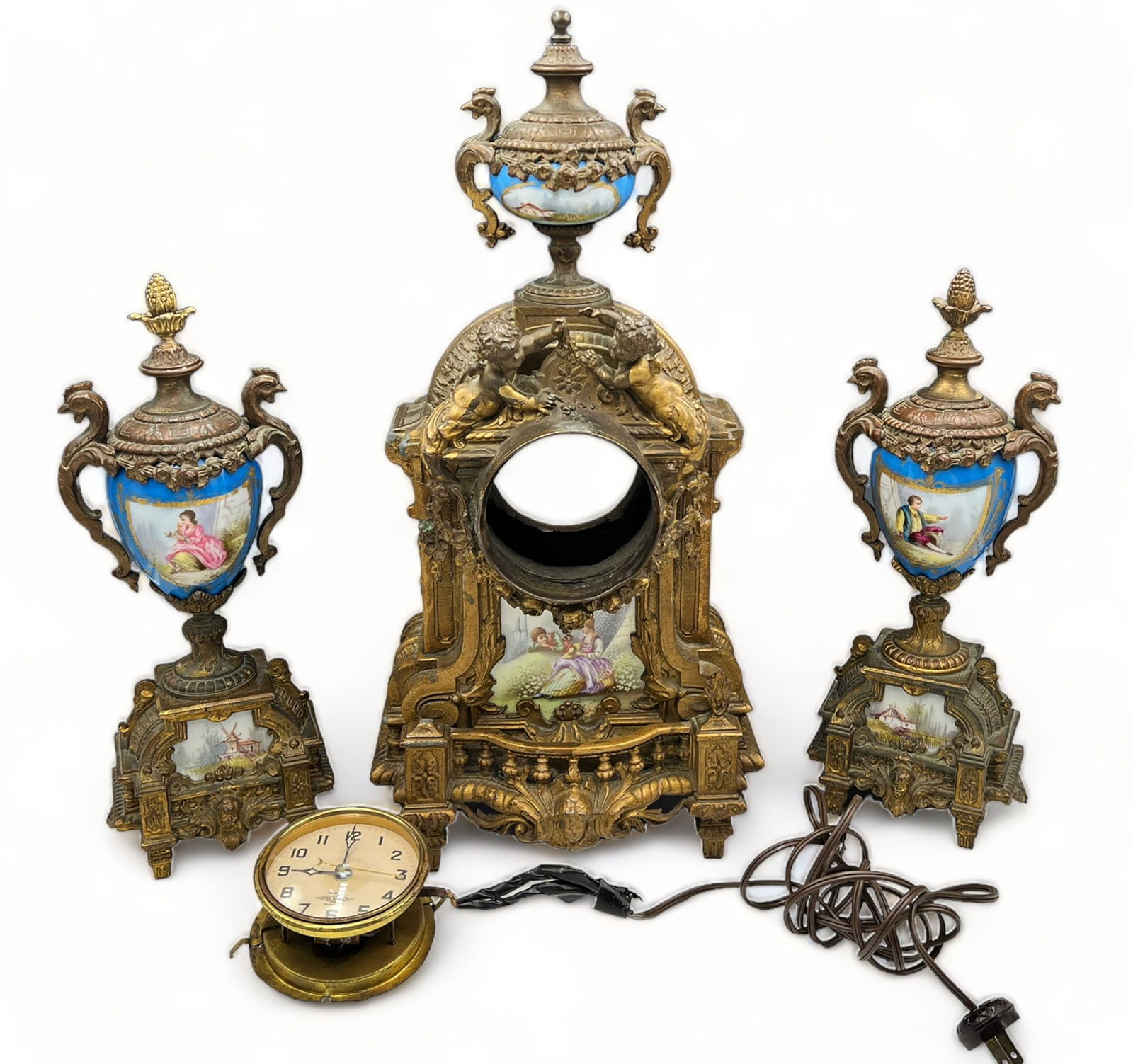 Antique French Style Clock Garniture Set. (1 of 7)