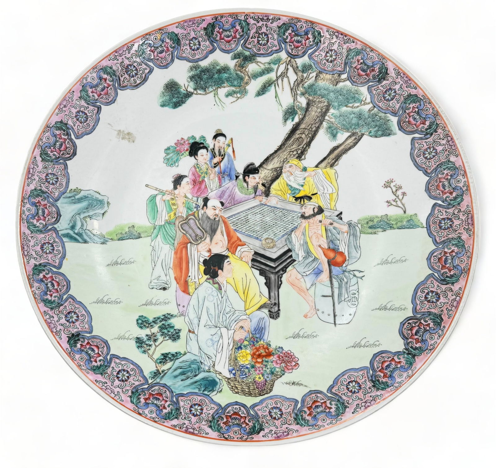Large Chinese Famile Rose Porcelain Charger. (1 of 3)