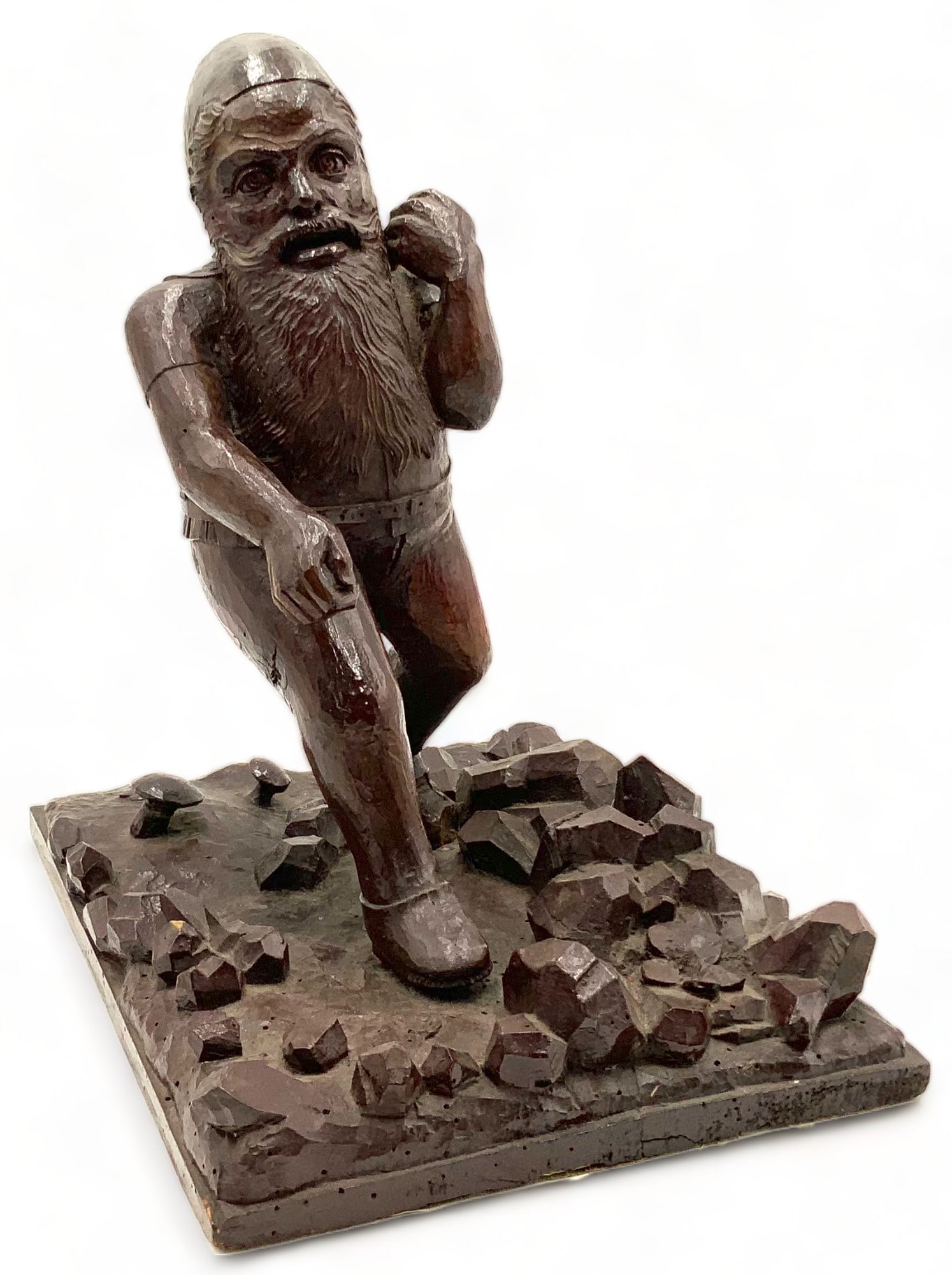 Black Forest Carved Sculpture of Gnome. (1 of 2)