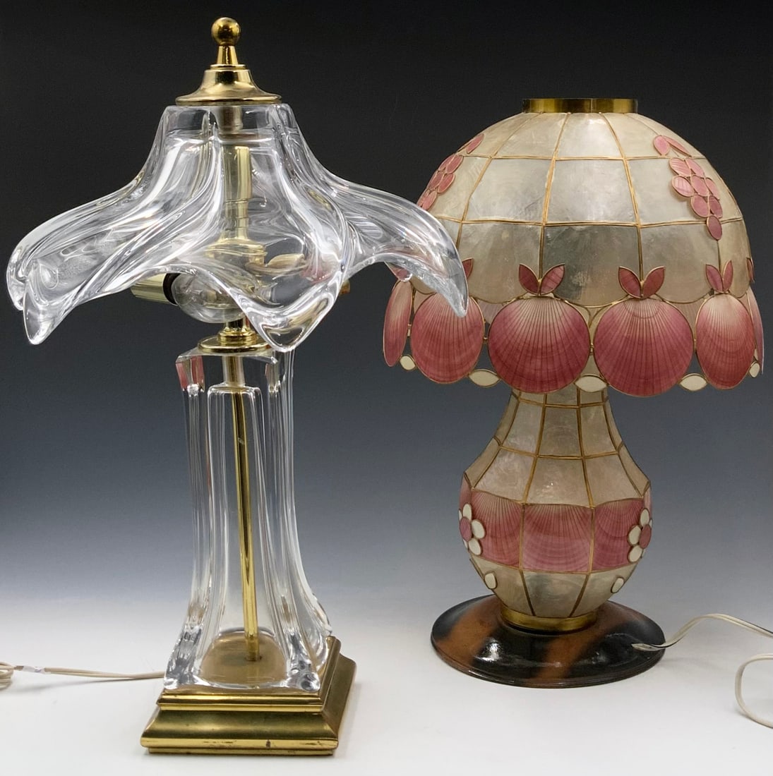 Crystal Verrier Lamp & Capiz Shell Lamp. (1 of 5)