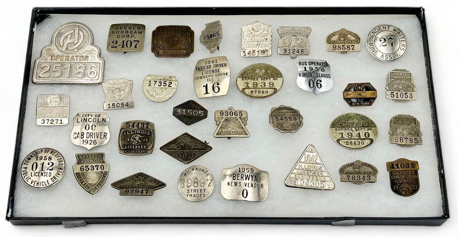 Lot: 30+ Vintage Pins - Mostly Driver & Chauffeur. (1 of 1)