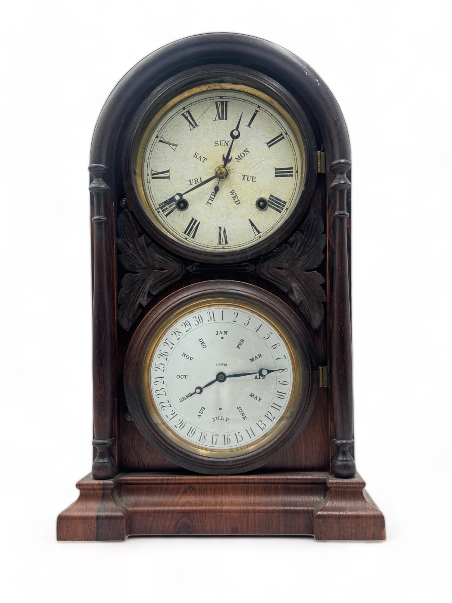 Welch Spring Antique Calendar Mantel Clock. (1 of 3)
