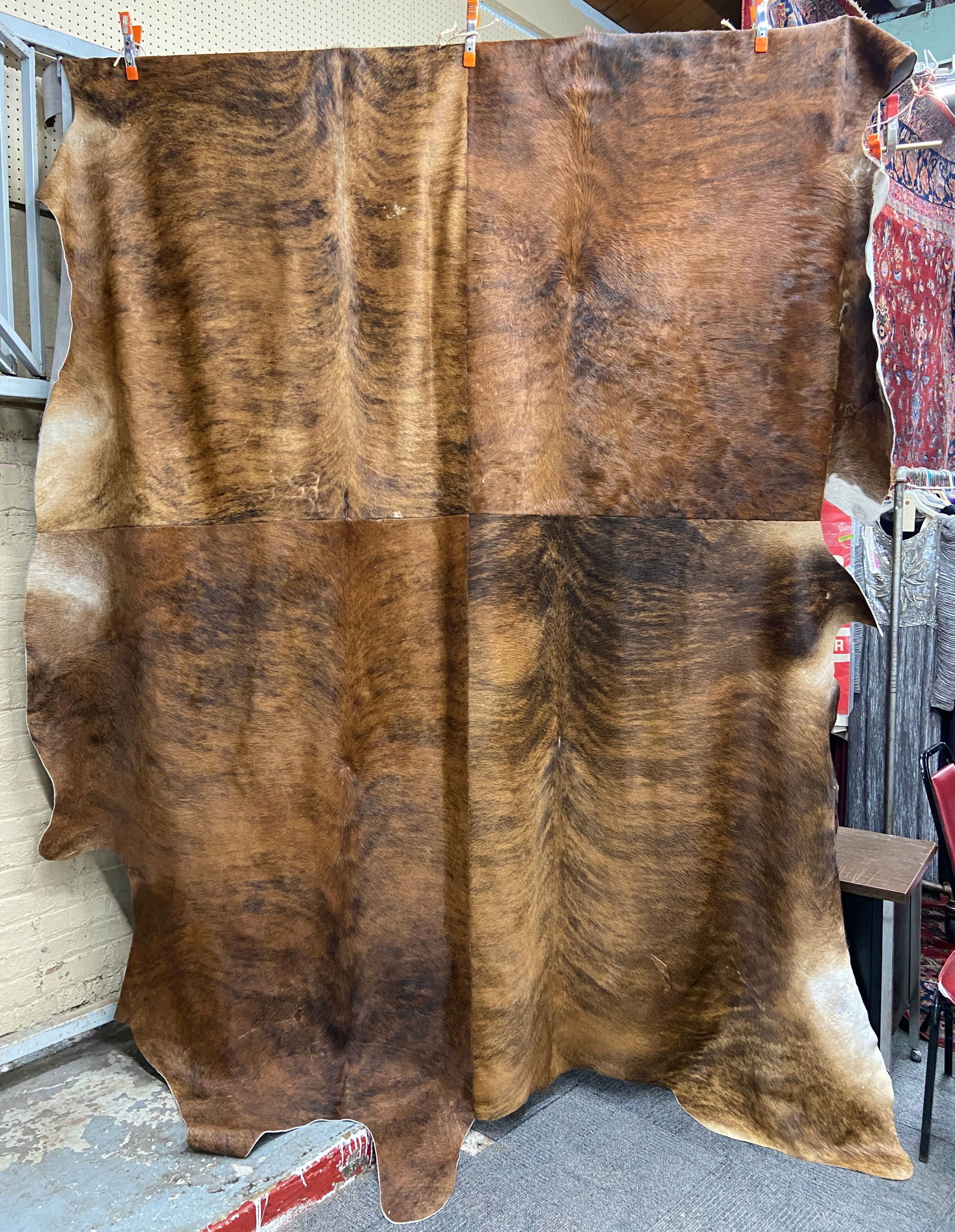 Huge 8' 3" x 11' 10" Pieced Cowhide Rug. (1 of 1)