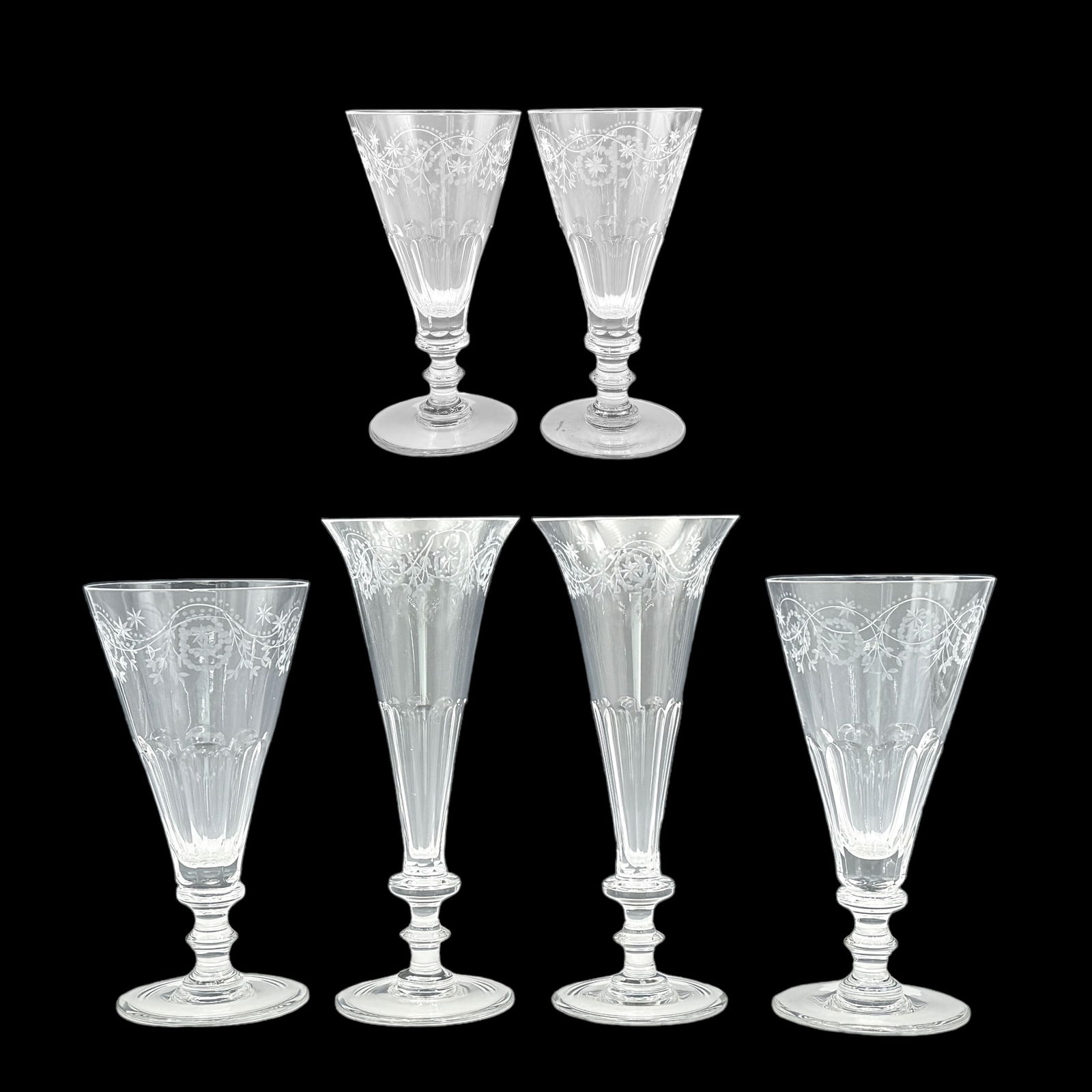 Set of 6 William Yeoward "Bunny" Goblets, As Is. (1 of 2)