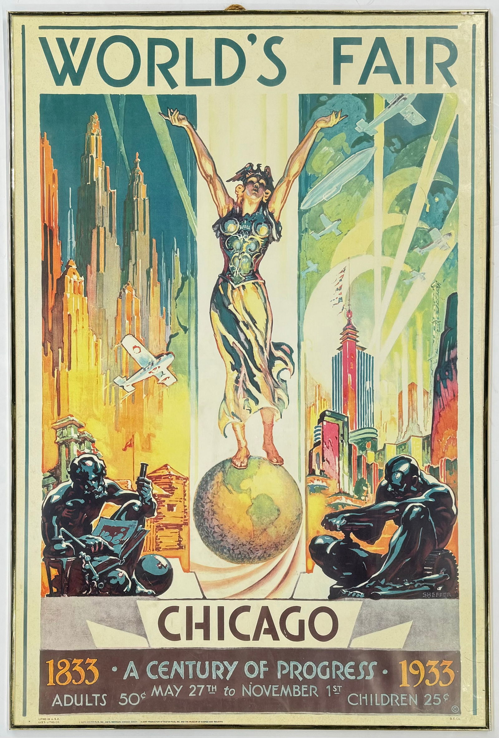 World's Fair Century of Progress Poster, Framed. (1 of 2)