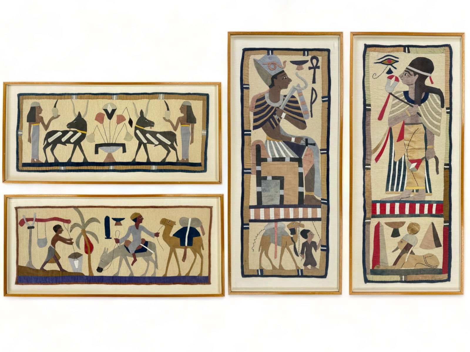 Lot: Four Vintage Egyptian Textile Wall Hangings. (1 of 4)