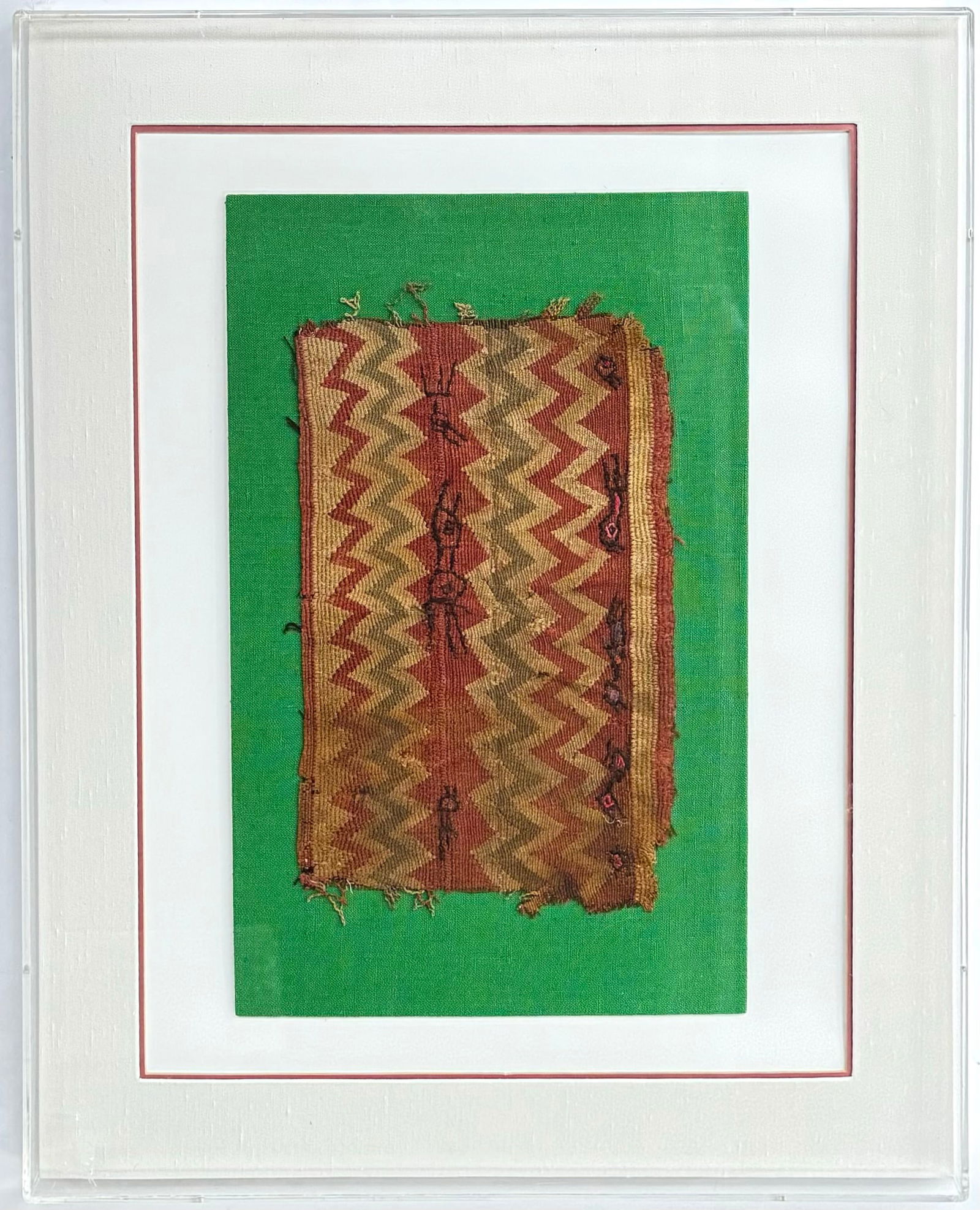 Framed Pre-Columbian ? Textile Fragment. (1 of 2)