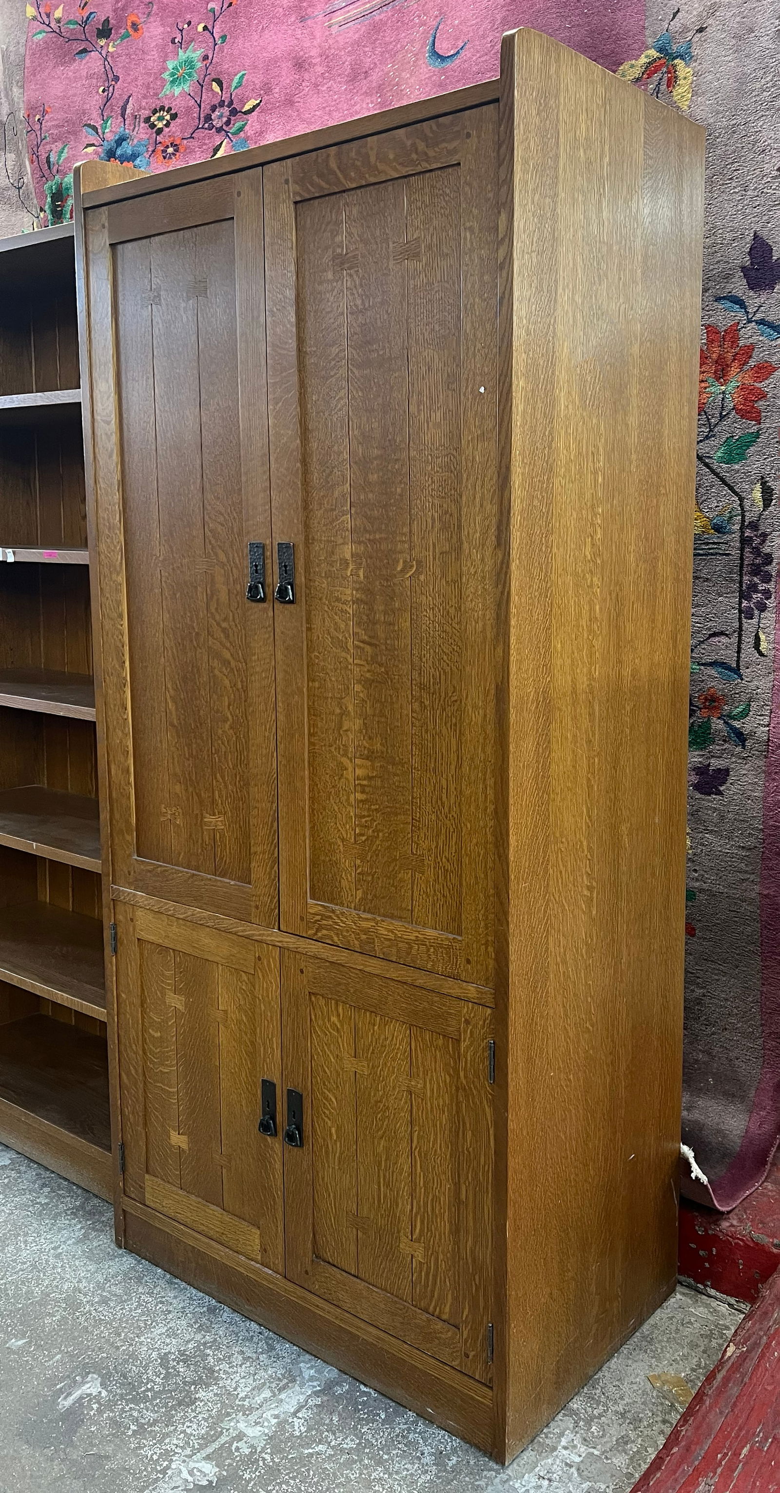 L&J Stickley Oak Television Cabinet. (1 of 3)