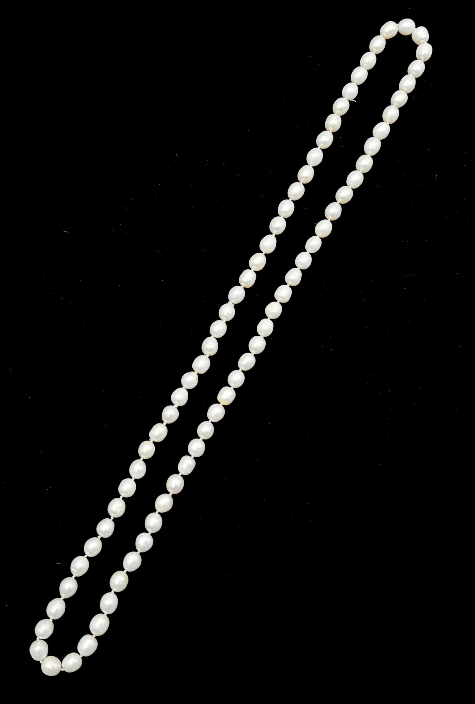 35" Long Necklace with Large Baroque Pearls.: The Pearls measure, on average, 10.97mm long by 9.55mm wide. The pearls have a nice lustre to them. In-House Shipping is Available. Please see our Website Regarding In-House Shipping Procedures.