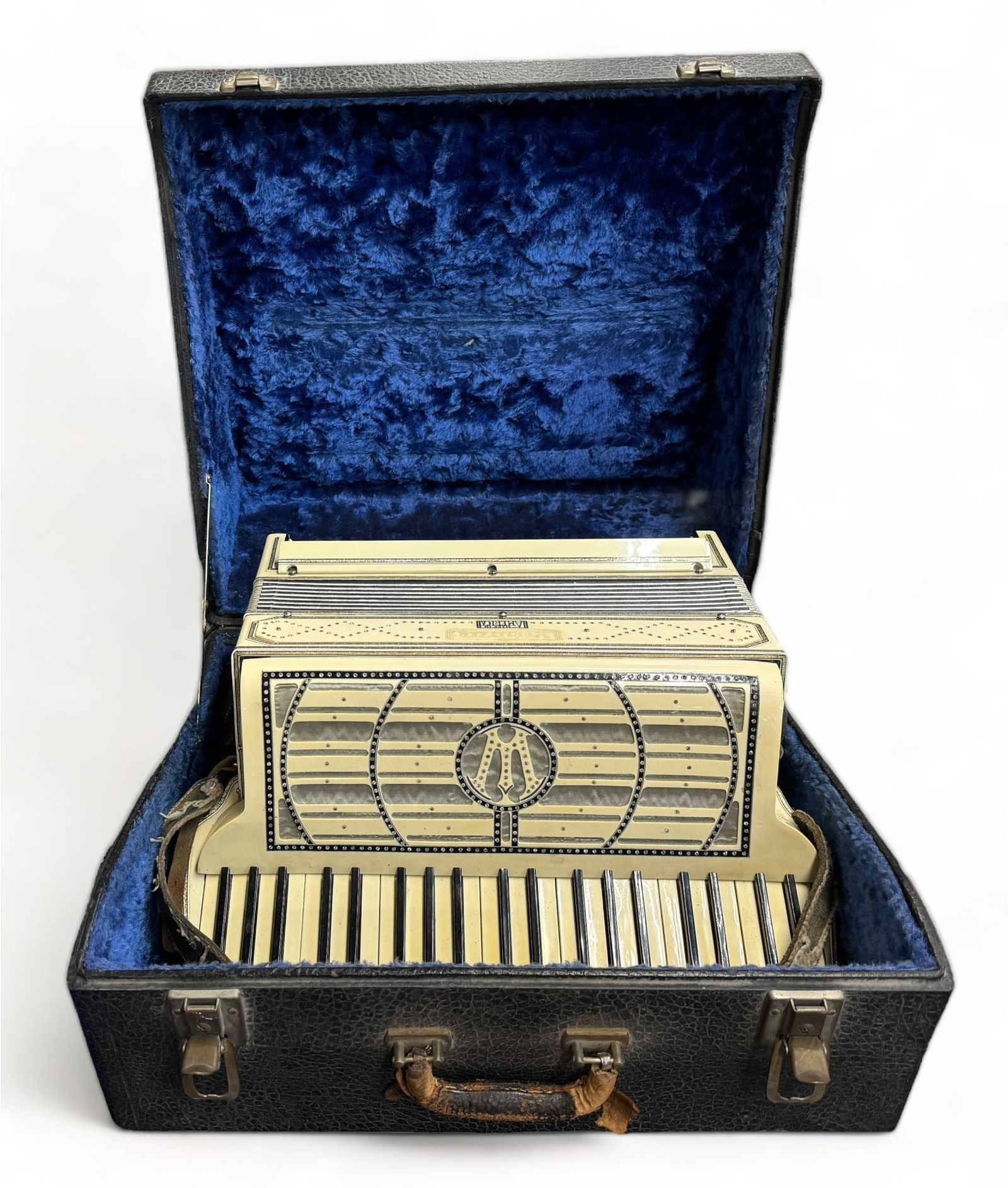 White Wurlitzer Accordion w/ Case. (1 of 3)