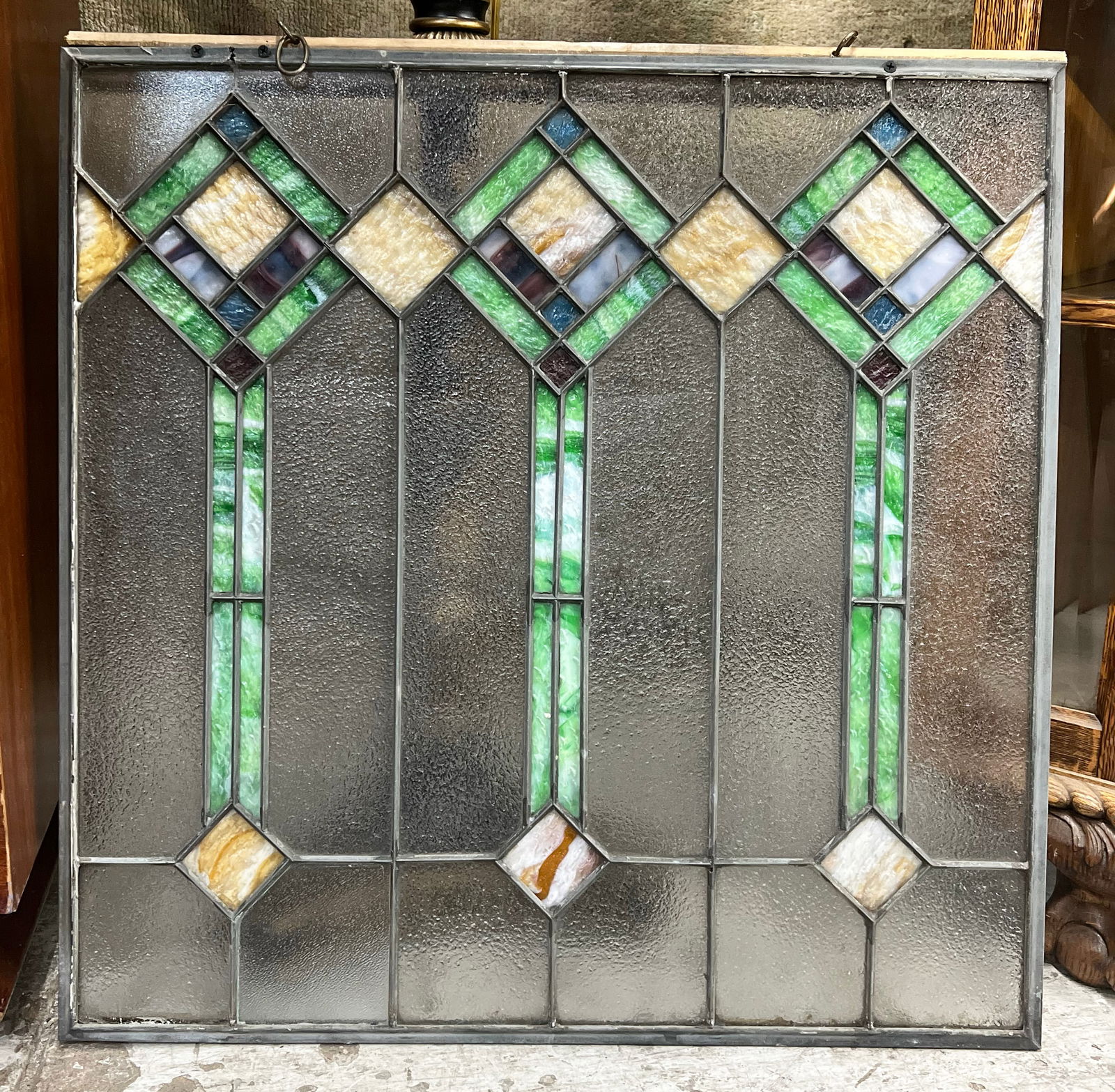 Antique Leaded & Stained Glass Window. (1 of 2)