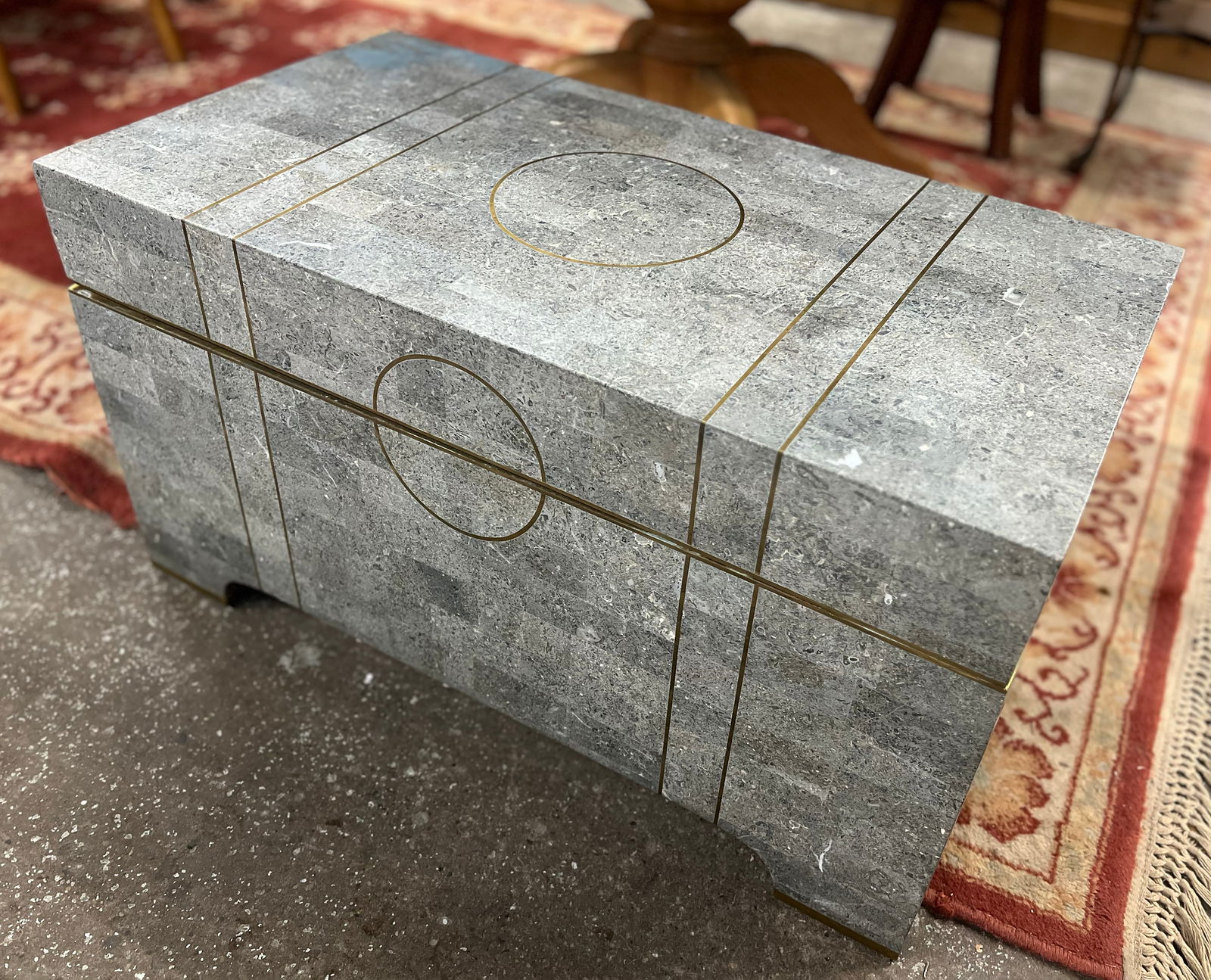 Alexuale Tesselated Stone Trunk, AS IS. (1 of 2)