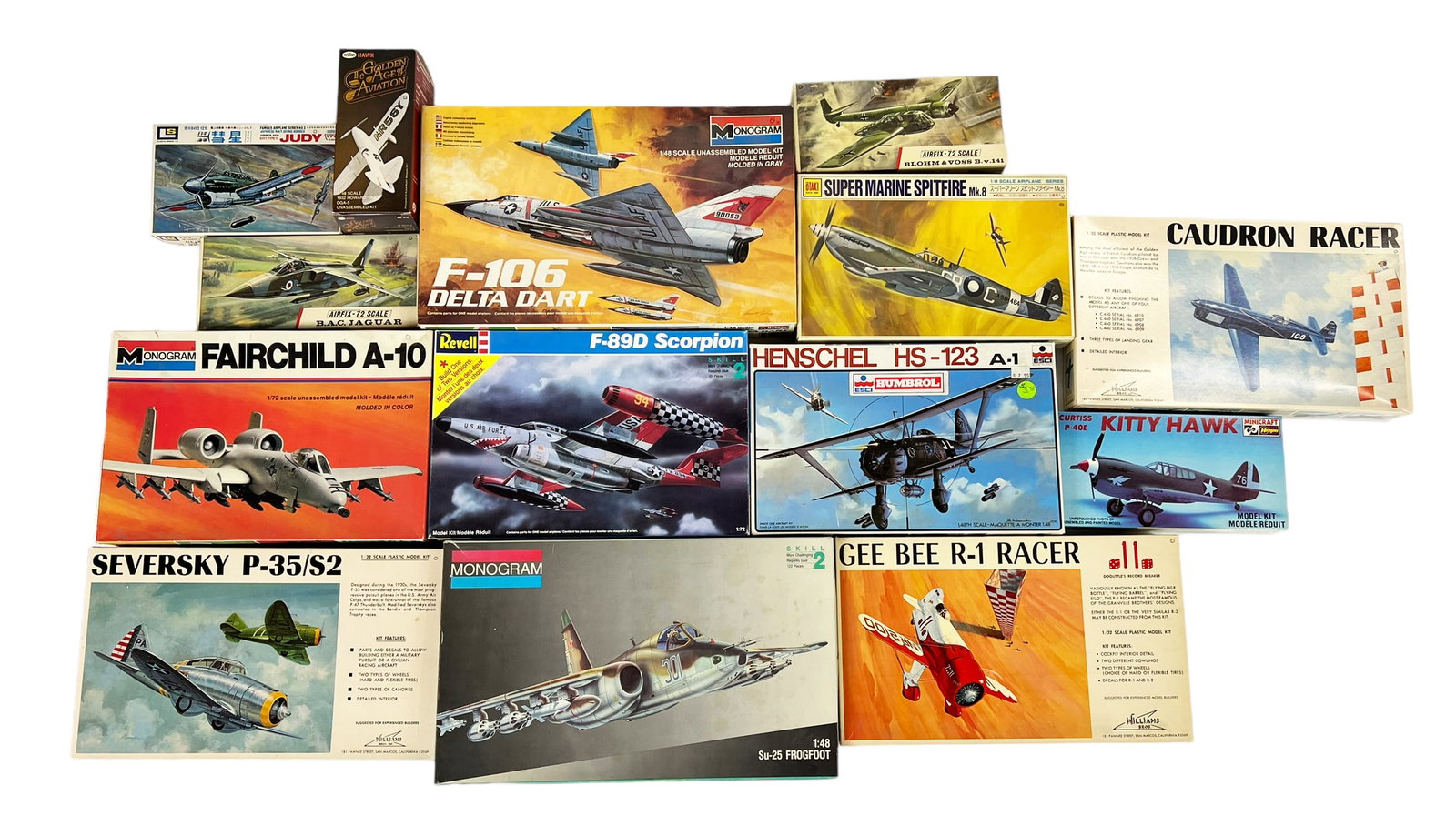 Lot of 14 Vintage Model Airplane Kits. (1 of 5)