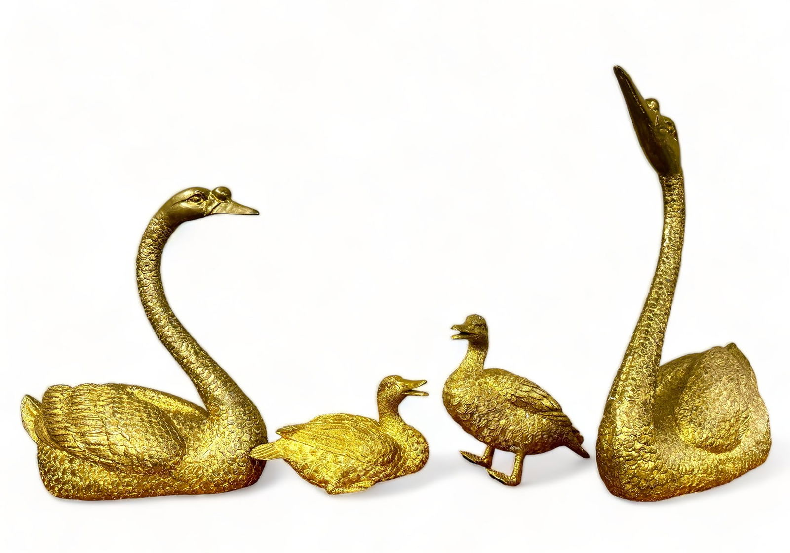 Maitland-Smith Gilded Metal Swans and Ducks. (1 of 4)