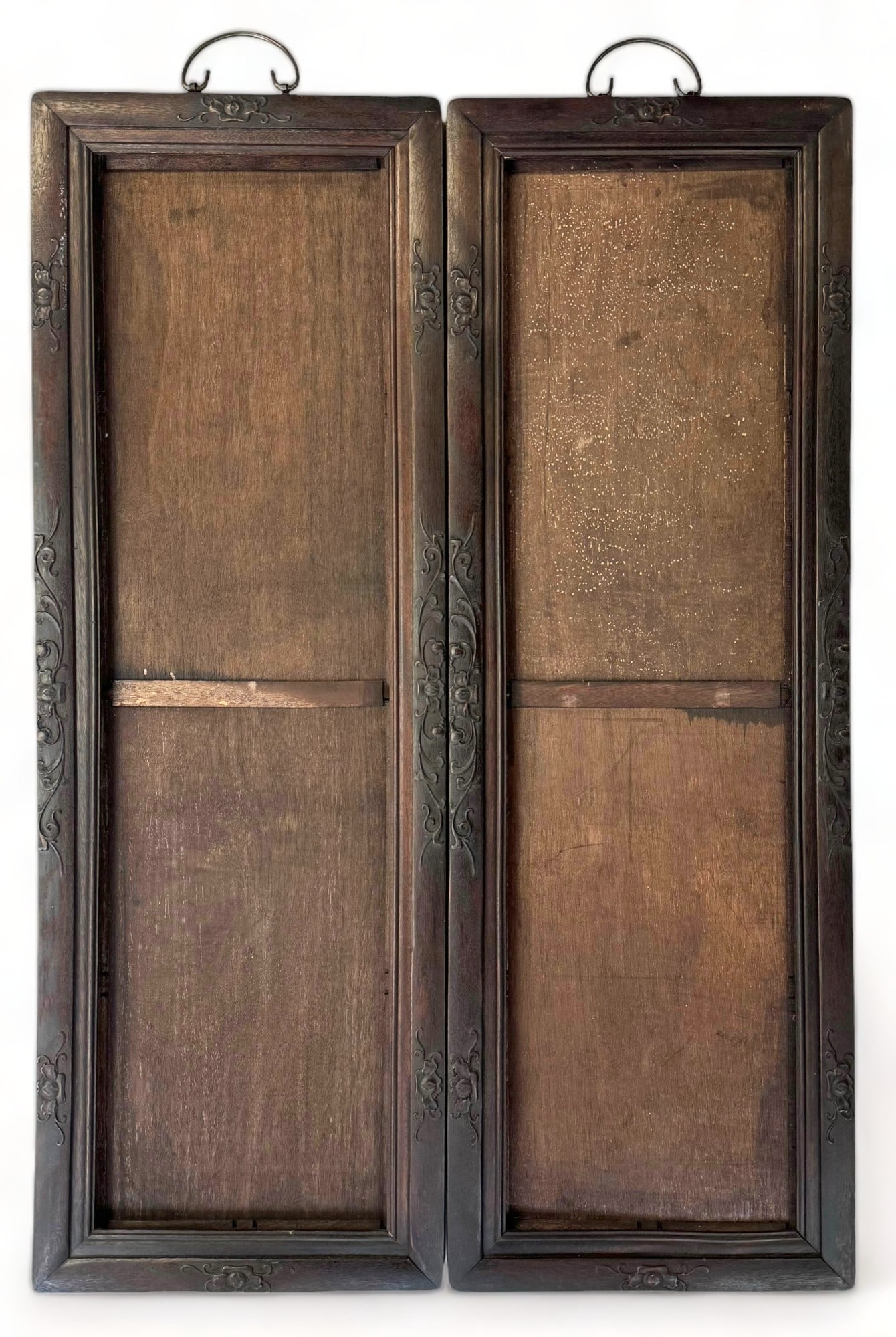 Pair of Old Chinese Carved Hardwood Frames. (1 of 3)