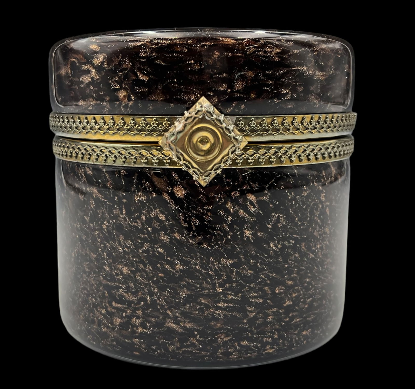 Murano Art Glass Lidded Cylindrical Box. (1 of 3)