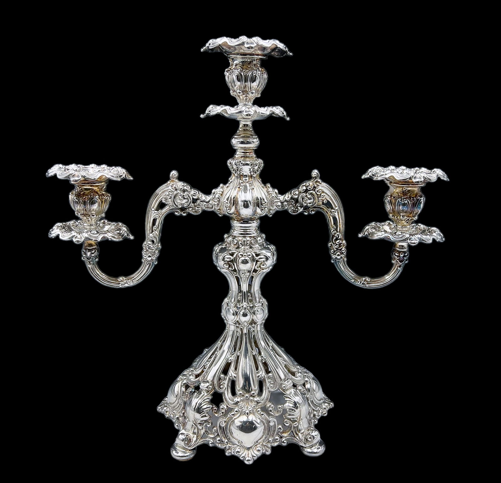 Reed & Barton Silverplate Ornate Candelabrum. (1 of 3)