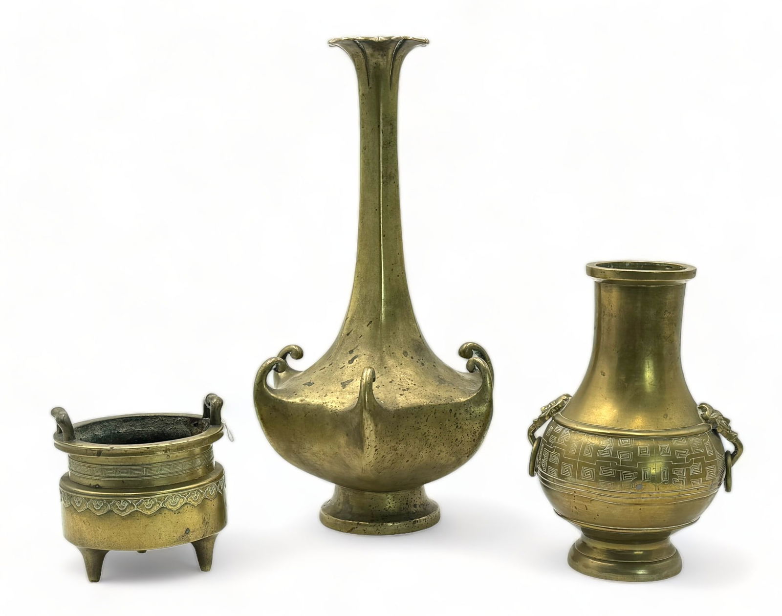 Lot of 3 Asian Bronze Articles. (1 of 4)