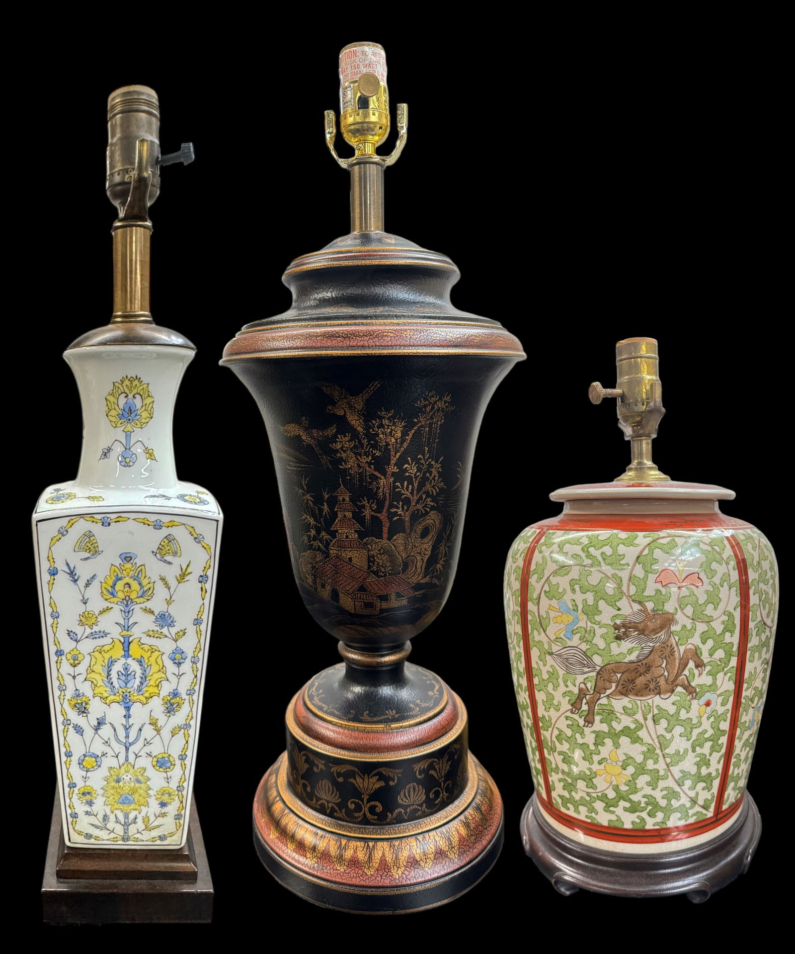 Lot of 3 Asian Style Lamps. (1 of 3)
