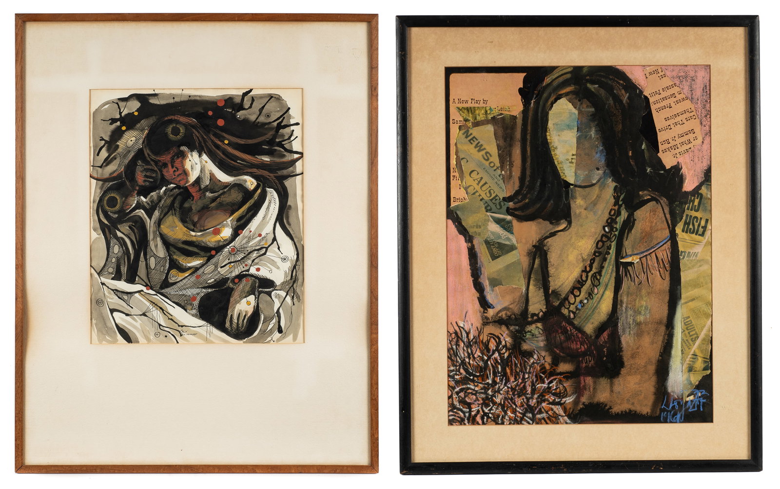 Lot of 2 Mid-Century Portraits - Grimmer, etc. (1 of 12)