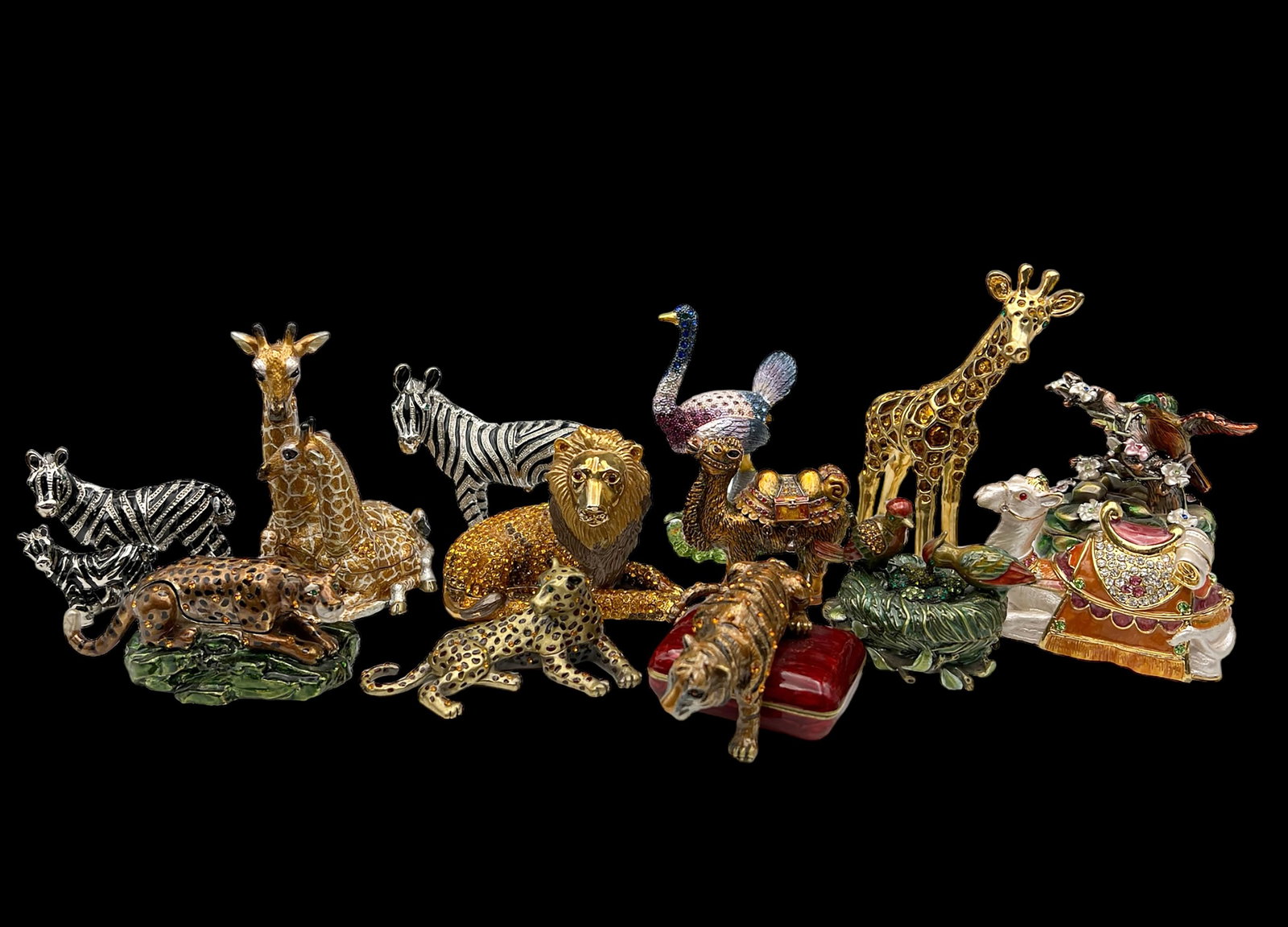 Lot of 13 Jewelled and Enamelled Animal Boxes. (1 of 10)