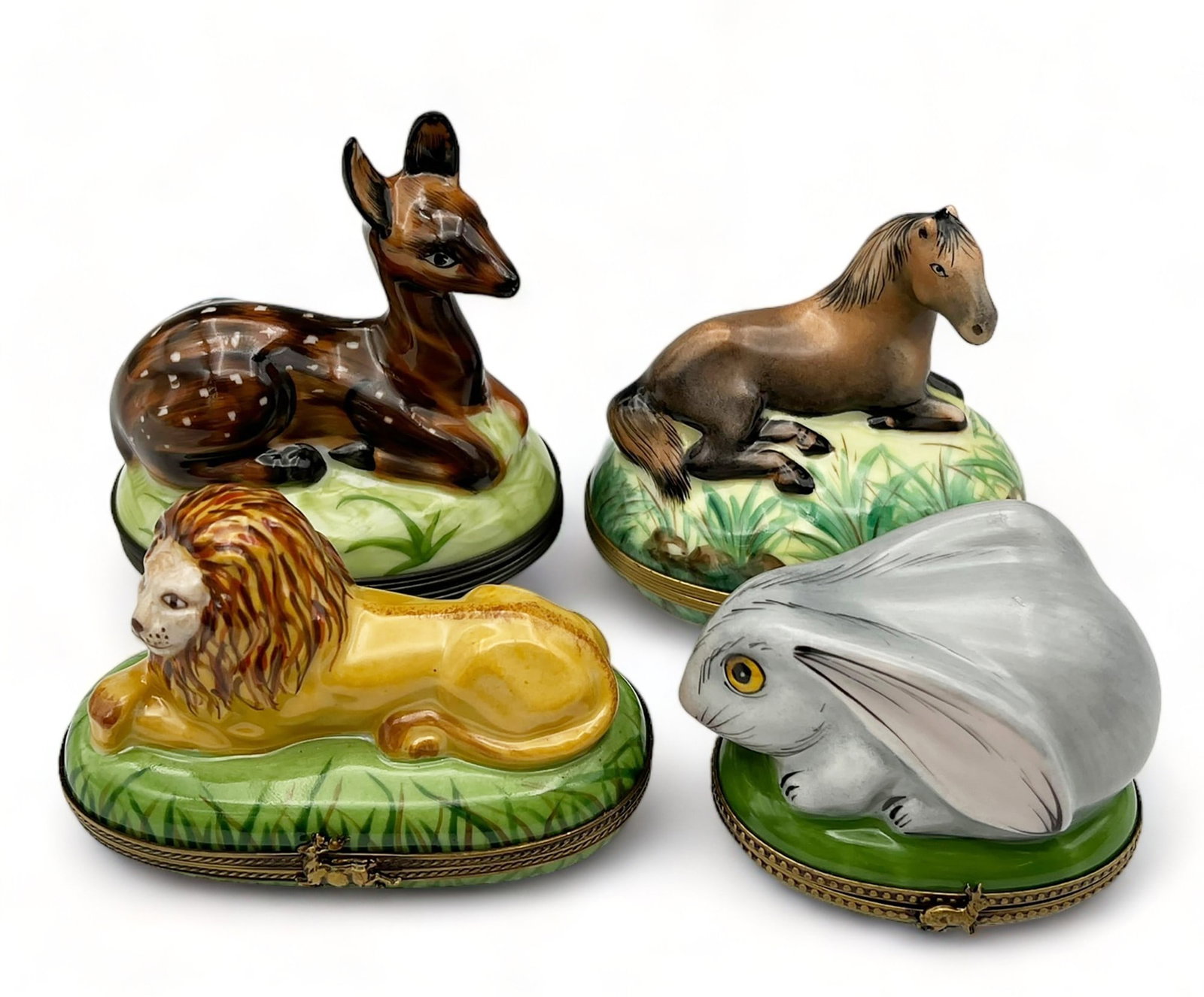 Lot of 4 Limoges Hand Painted Animal Tabatieres. (1 of 5)