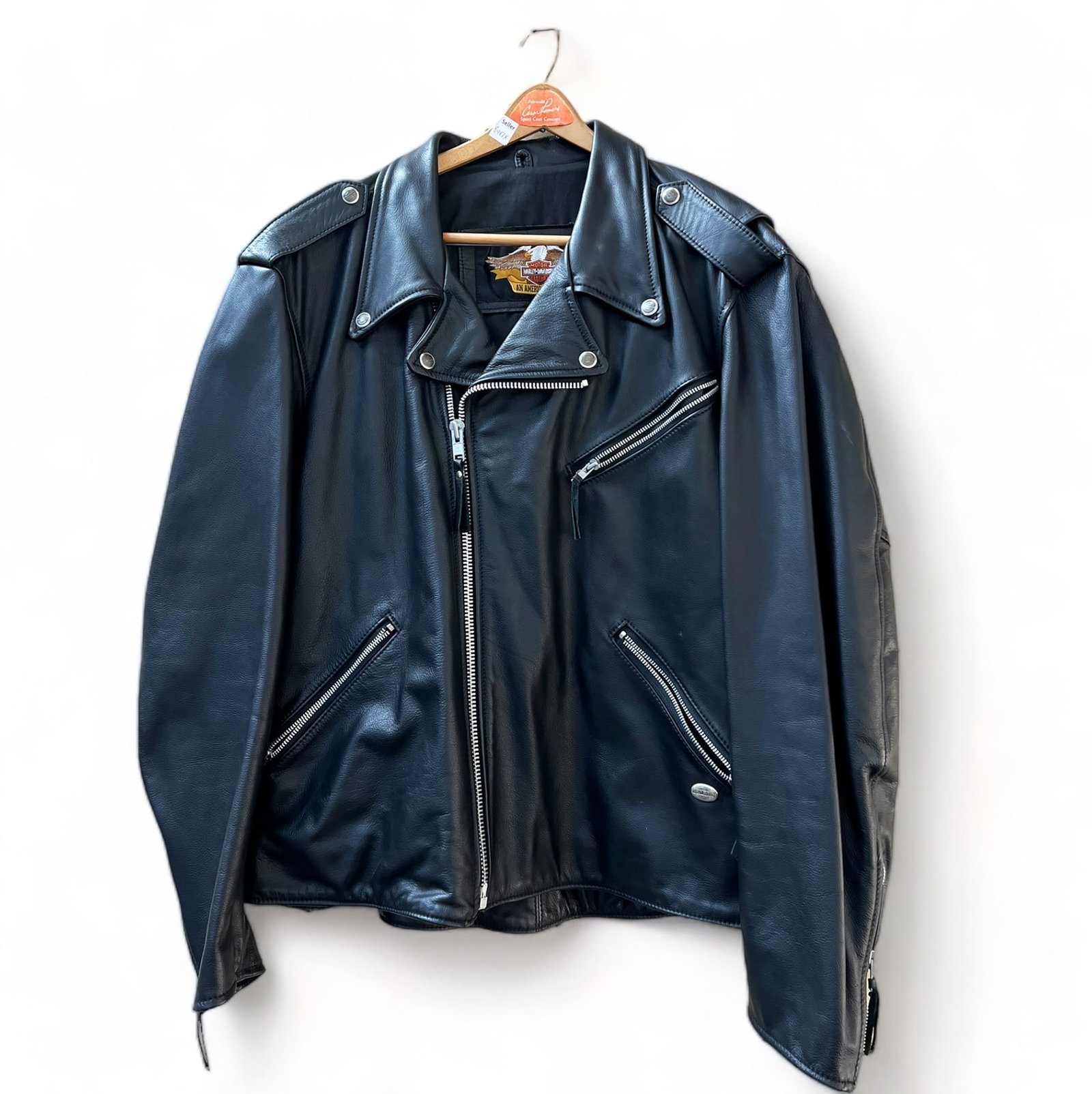 Harley Davidson Black Leather Motorcycle Jacket. (1 of 4)