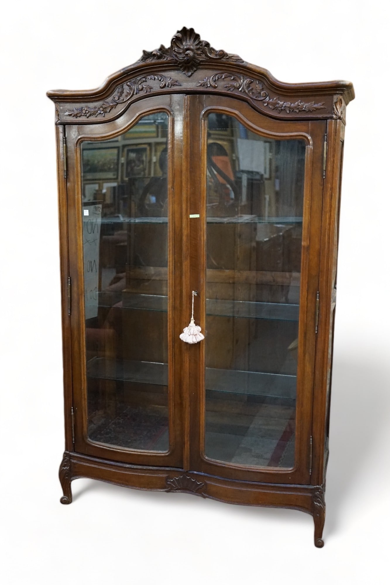 Antique Walnut China Cabinet or Display Cabinet. (1 of 1)
