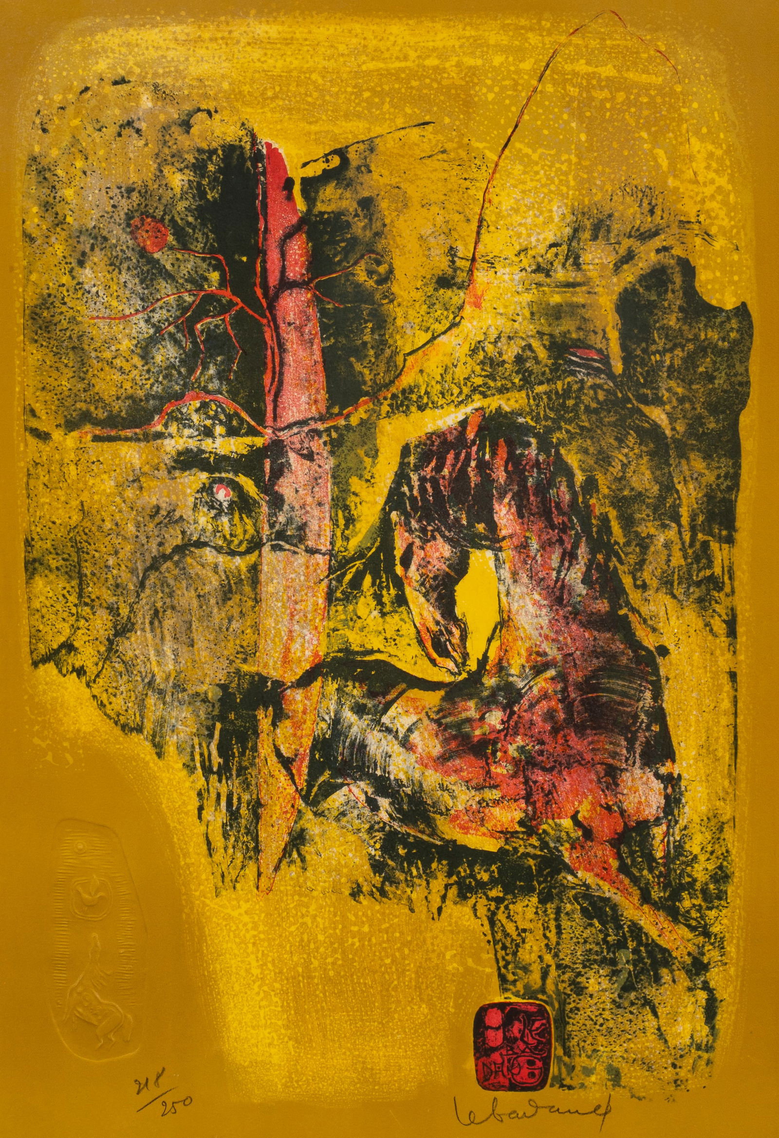 Lithograph of Horse by Hoi Lebadang. (1 of 6)