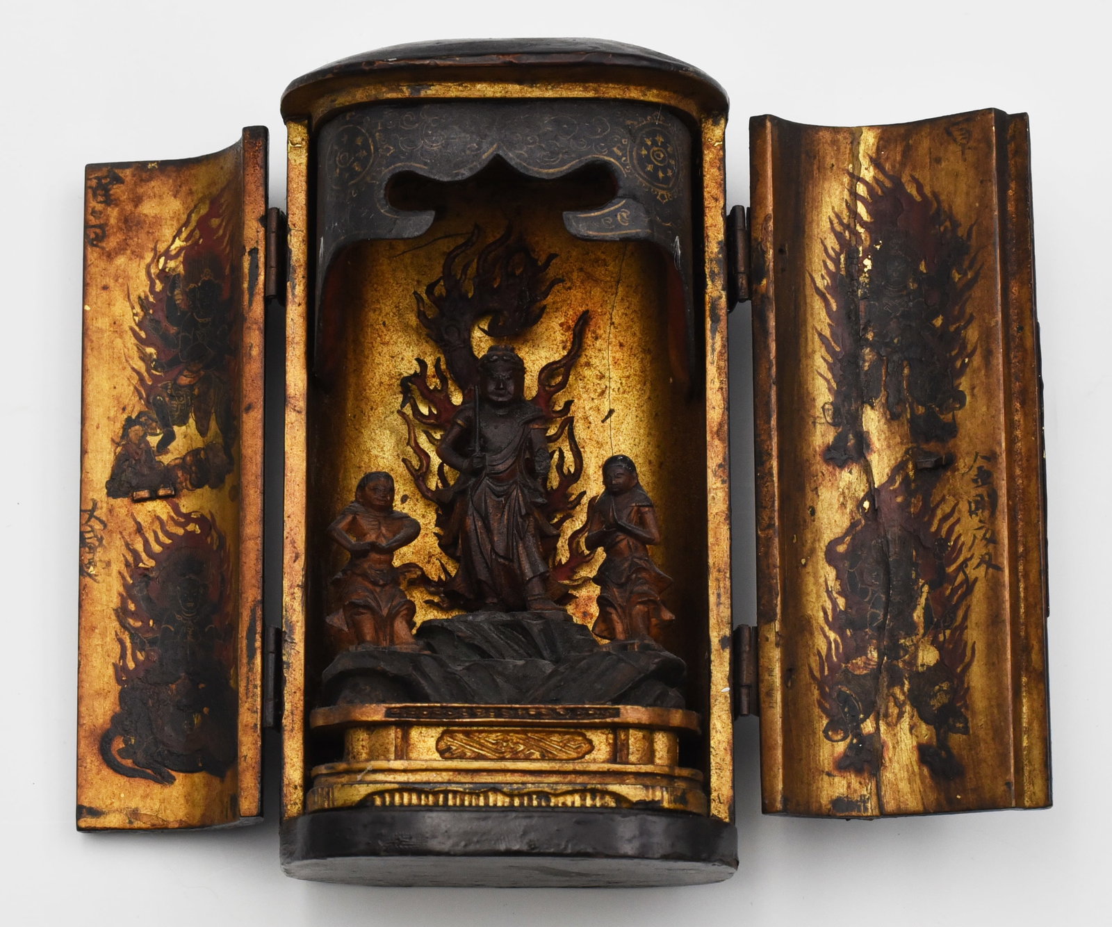Old Japanese Prayer Box w/ Figures Inside. (1 of 2)