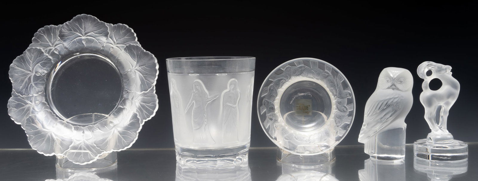 Lot of Lalique Crystal Paperweights & Dishes. (1 of 4)