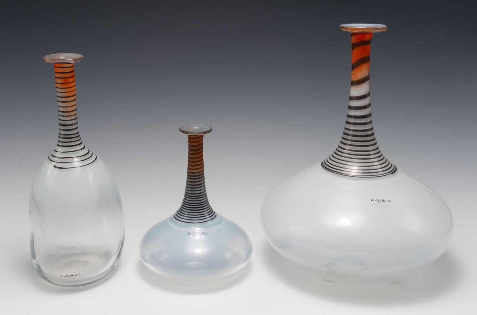 Set of 3 Kosta Boda Striped Vases - Bertil Vallien (1 of 6)